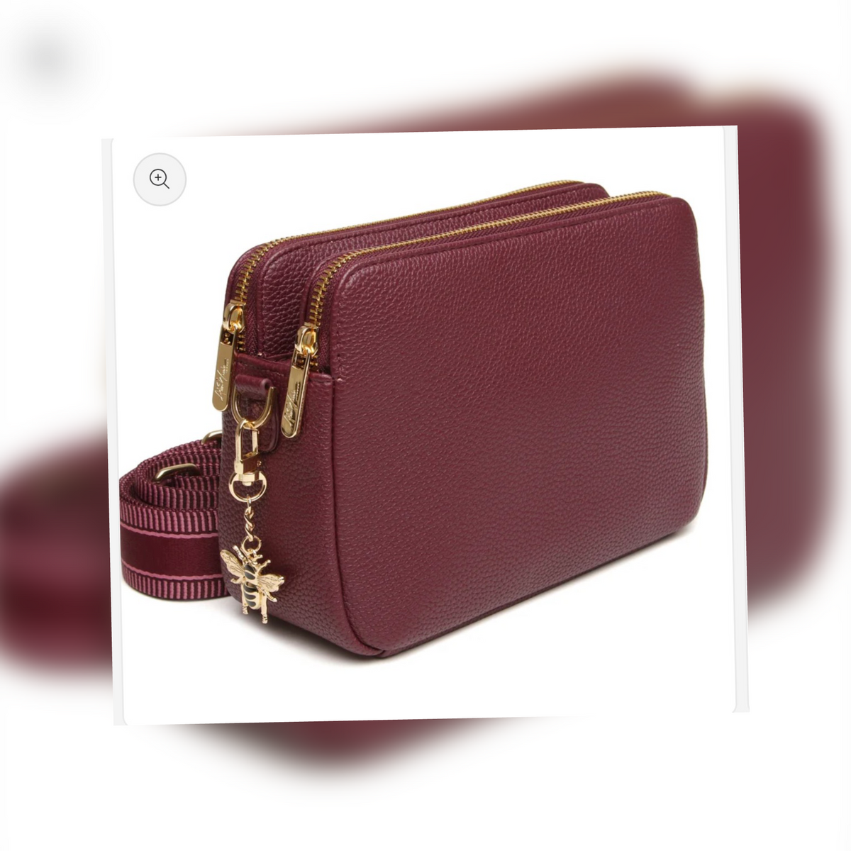 Dual Double Zip Bag - Berry