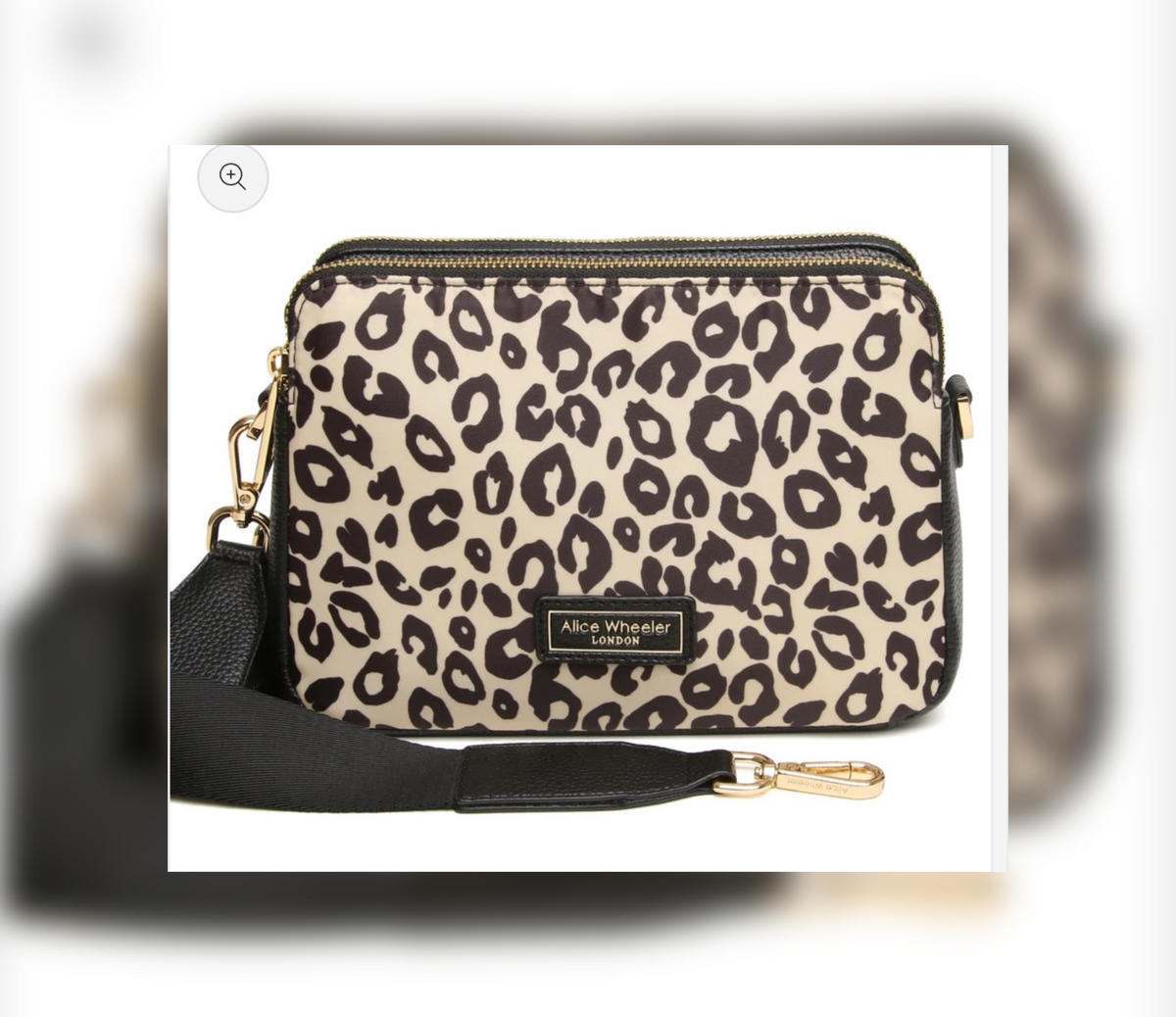Dual Double Zip Bag - Leopard Print