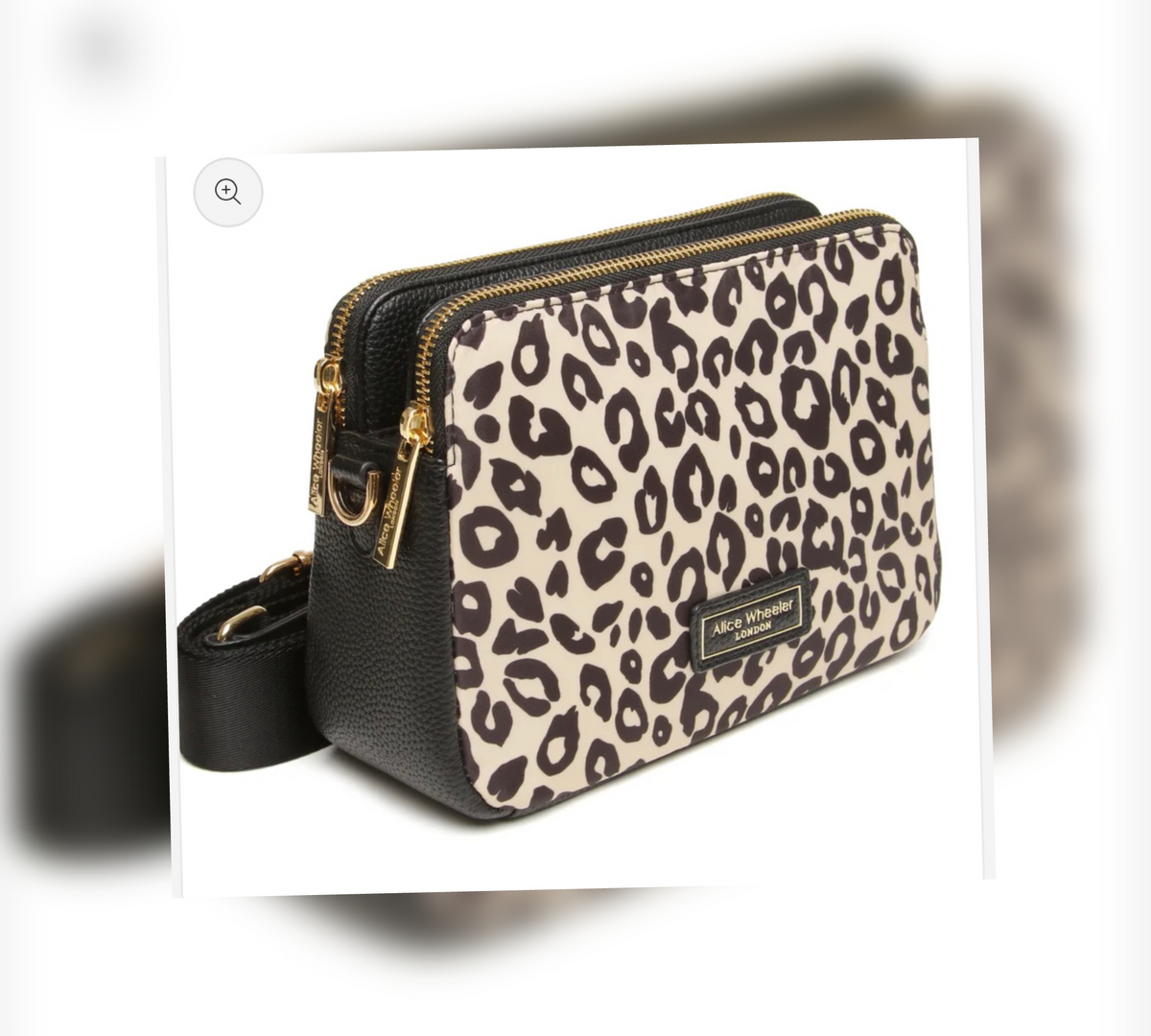 Dual Double Zip Bag - Leopard Print