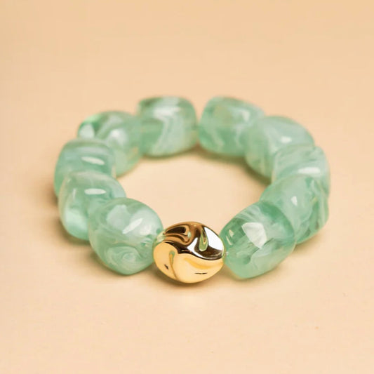 Green Marbled Resin Bracelet