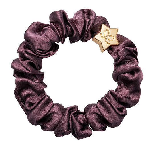 Gold Star Silk Scrunchie - Mulberry