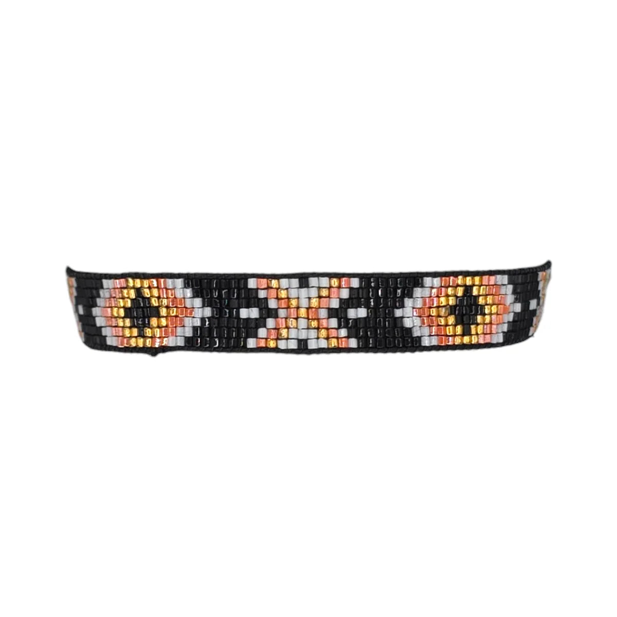Black & Orange Mix Arrow Beaded Bracelet