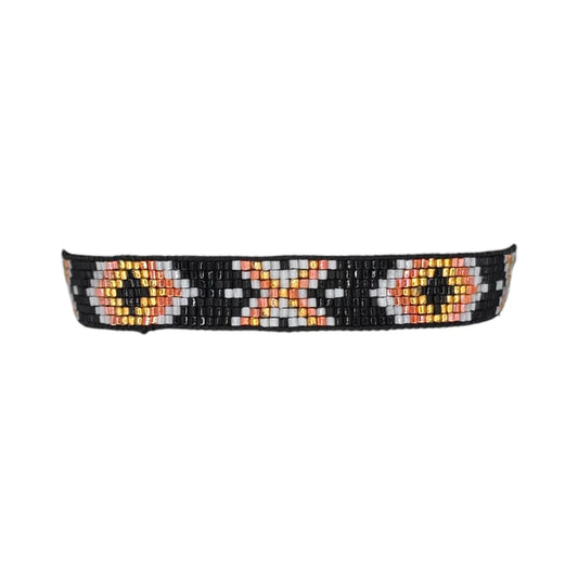 Black & Orange Mix Arrow Beaded Bracelet