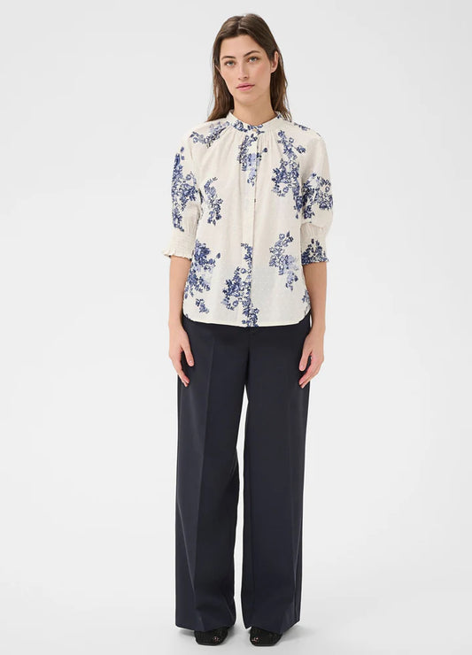 Almera Flower Print Shirt - Blue