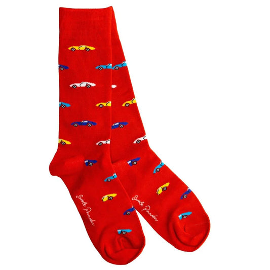 Red Classic Car Bamboo Socks