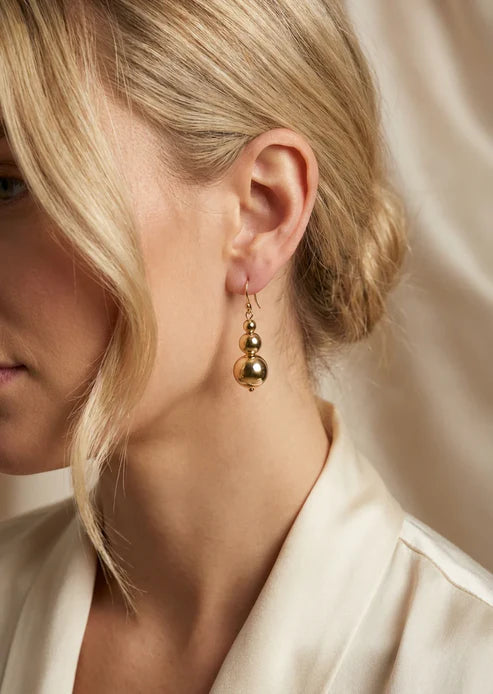 Bead Drop Earrings - Gold