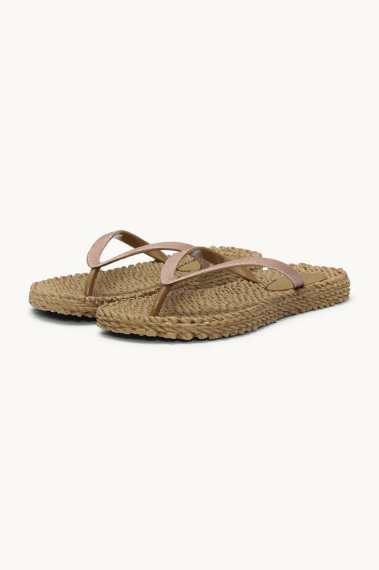 Glitter Flip Flops - Gold