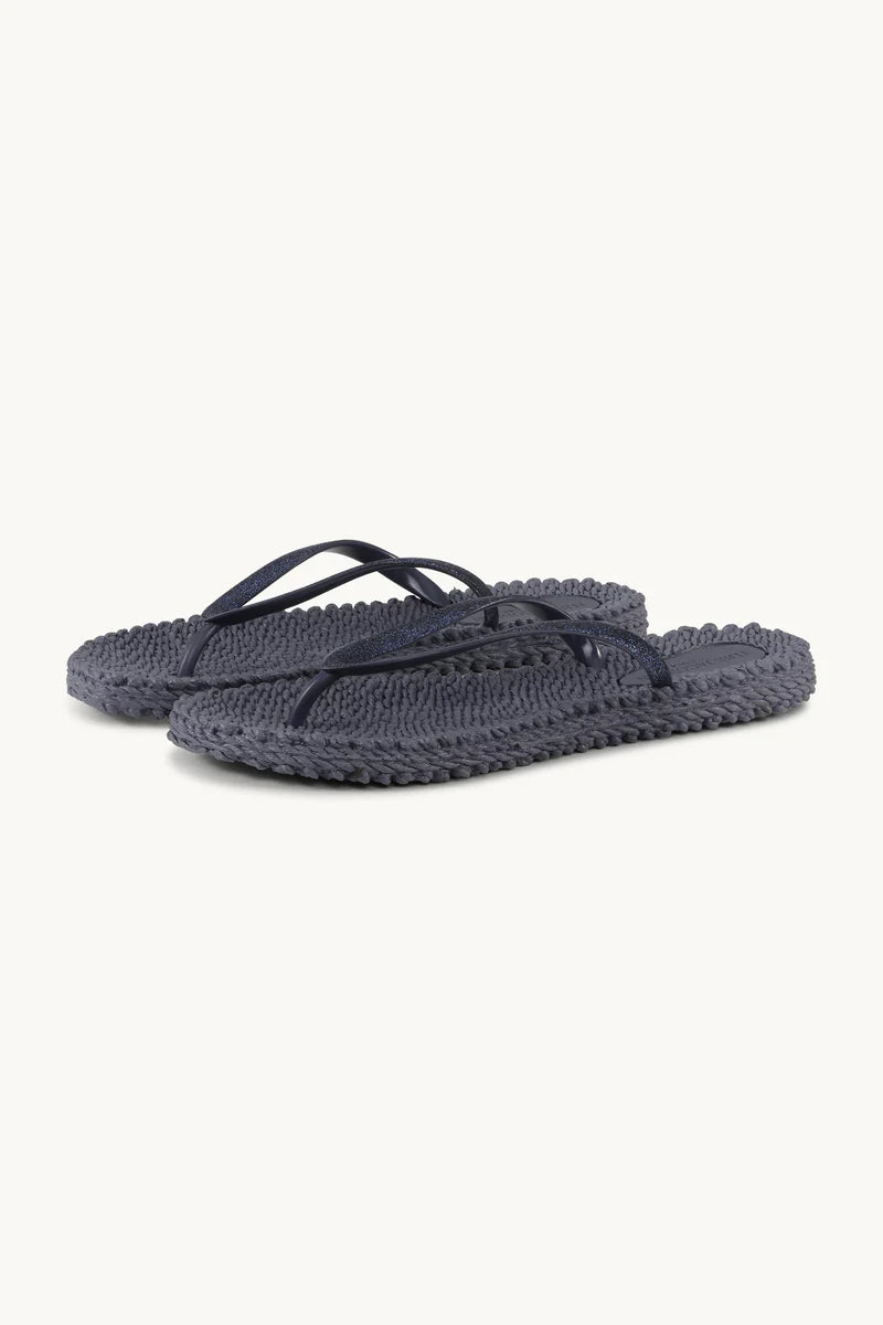 Glitter Flip Flops - Navy Blue