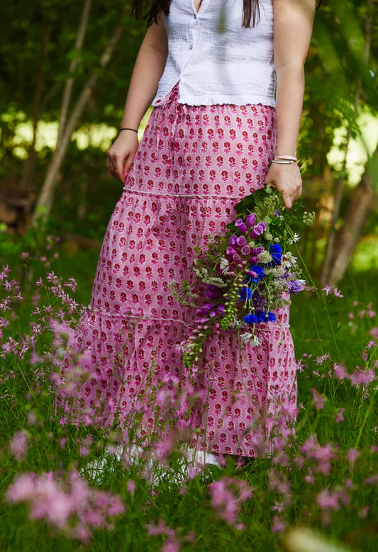 Pink Floral Skirt