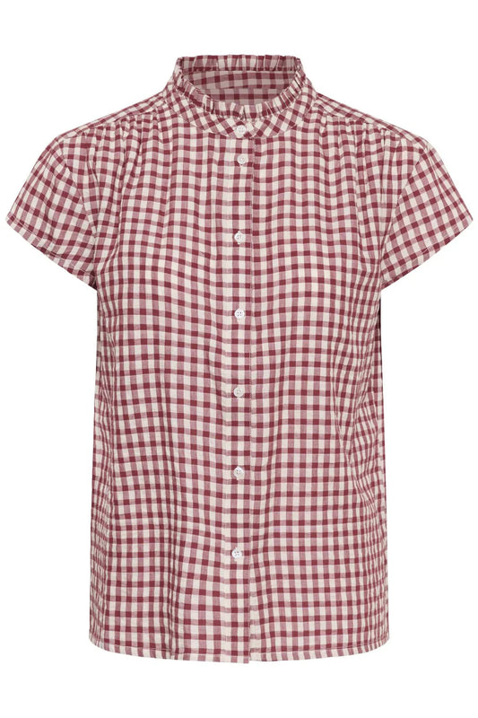 Bjanka Gingham Blouse - Burnt Russet