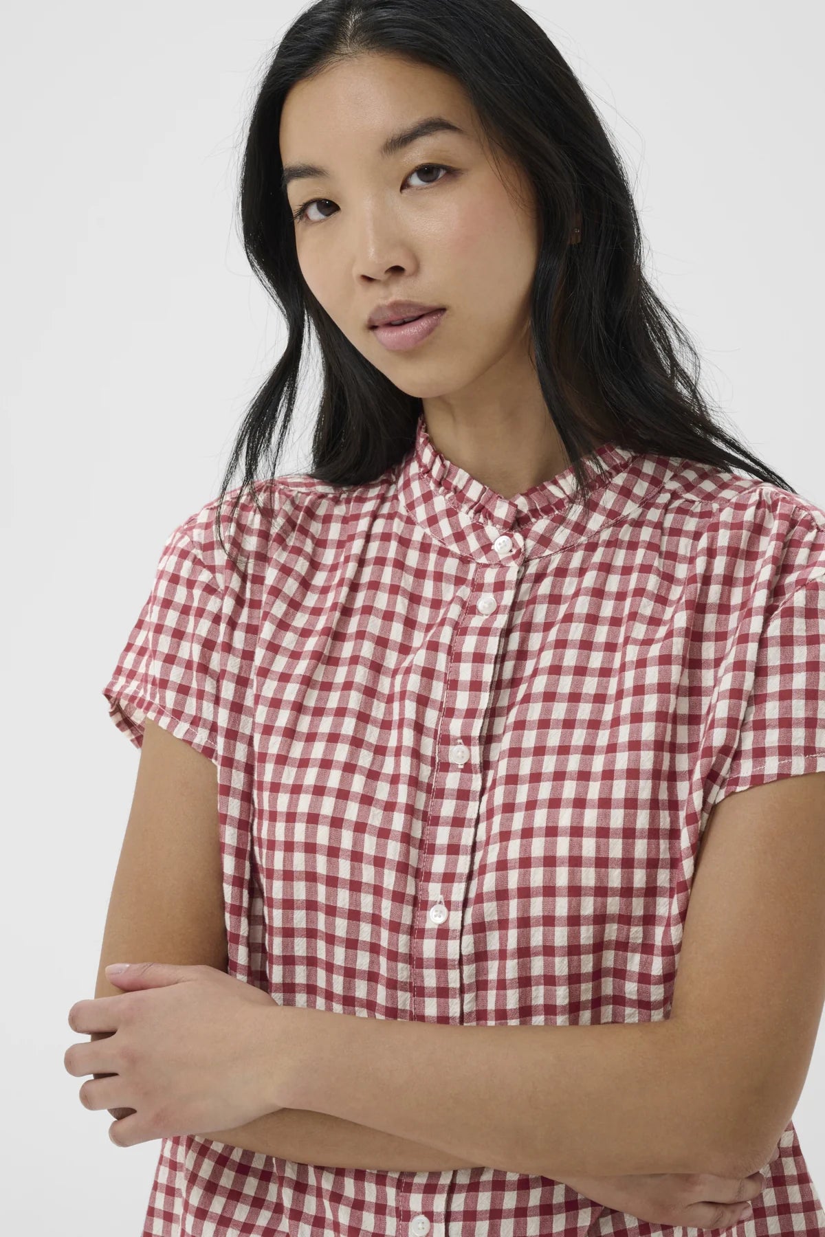 Bjanka Gingham Blouse - Burnt Russet