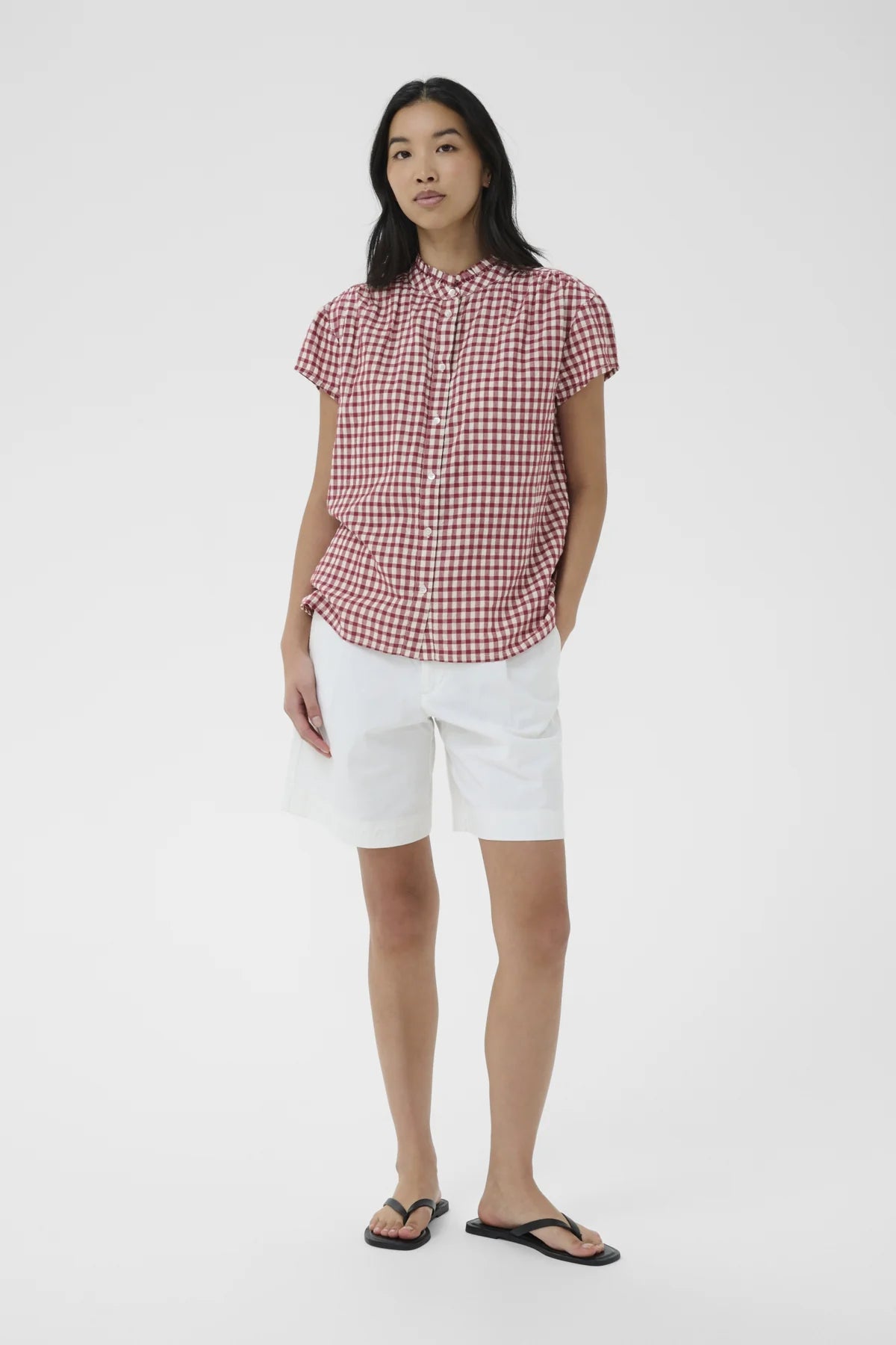 Bjanka Gingham Blouse - Burnt Russet