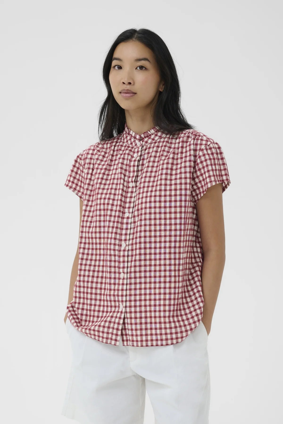 Bjanka Gingham Blouse - Burnt Russet