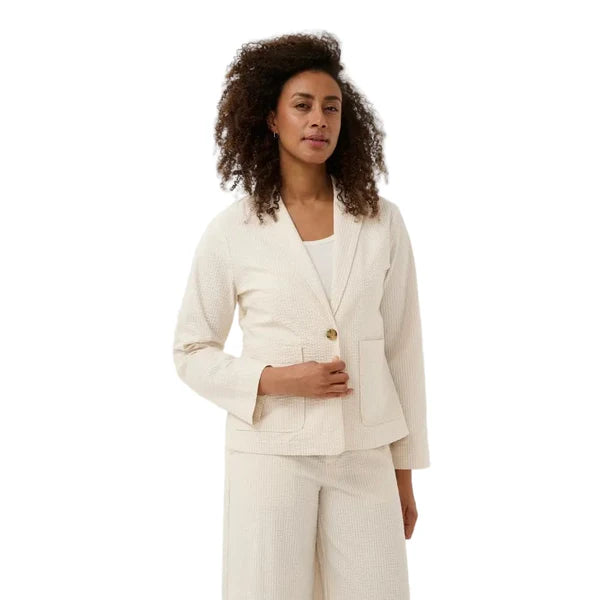 Briddi Stripe Casual Jacket - Whisper White