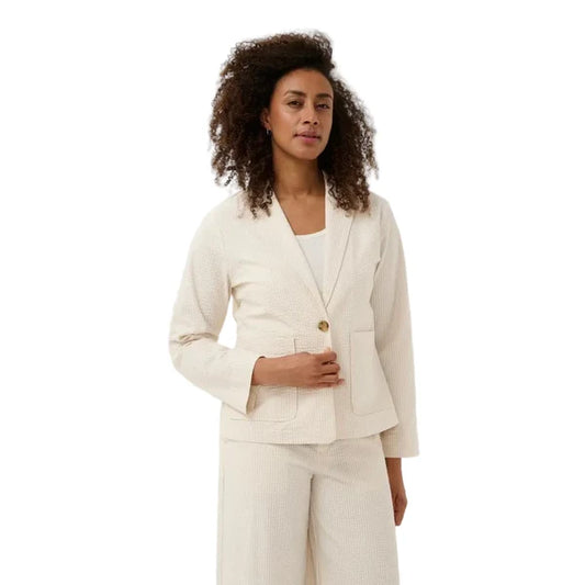 Briddi Stripe Casual Jacket - Whisper White