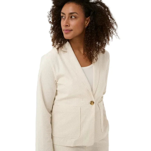 Briddi Stripe Casual Jacket - Whisper White