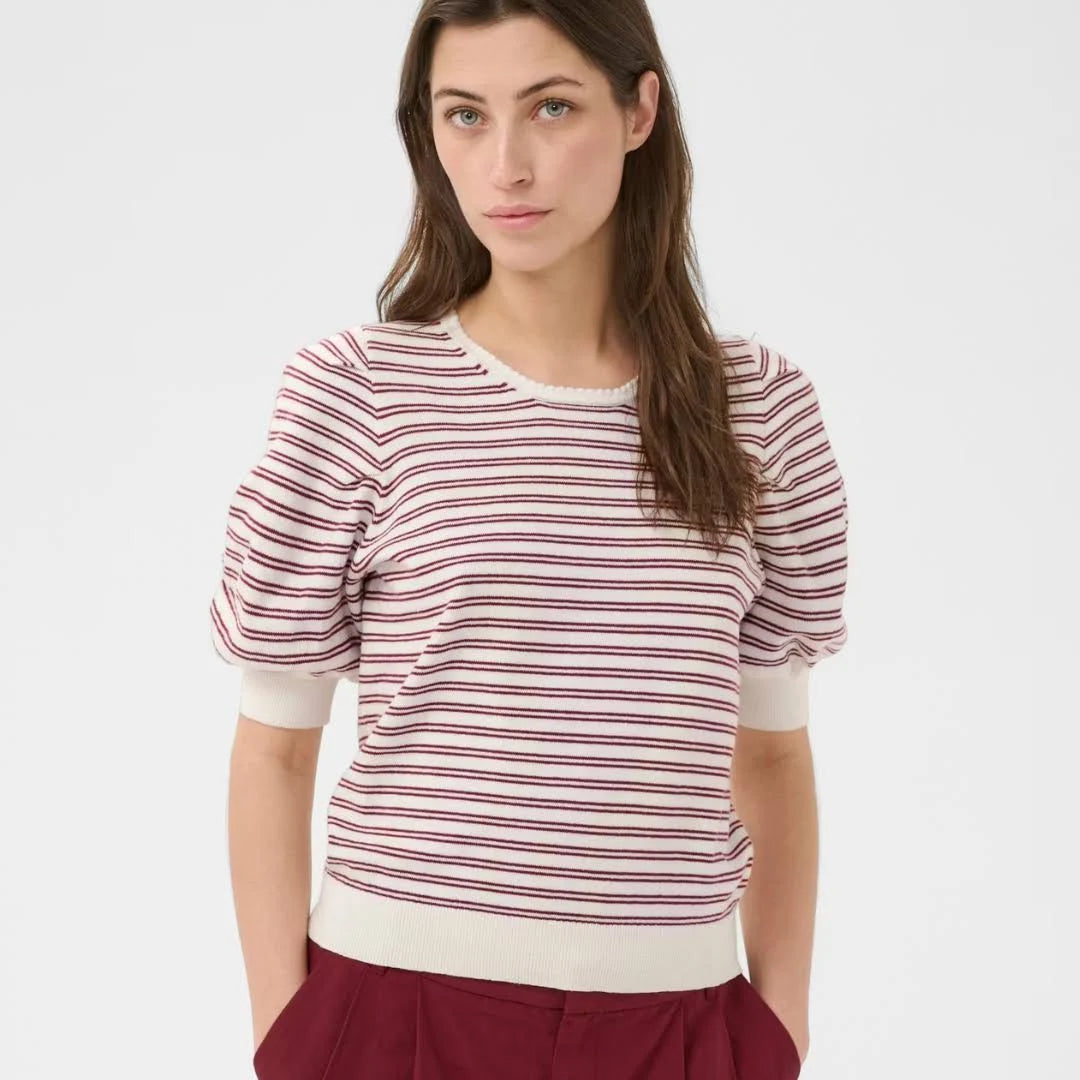 Varaian Pullover - Burnt Russet Stripe / Red
