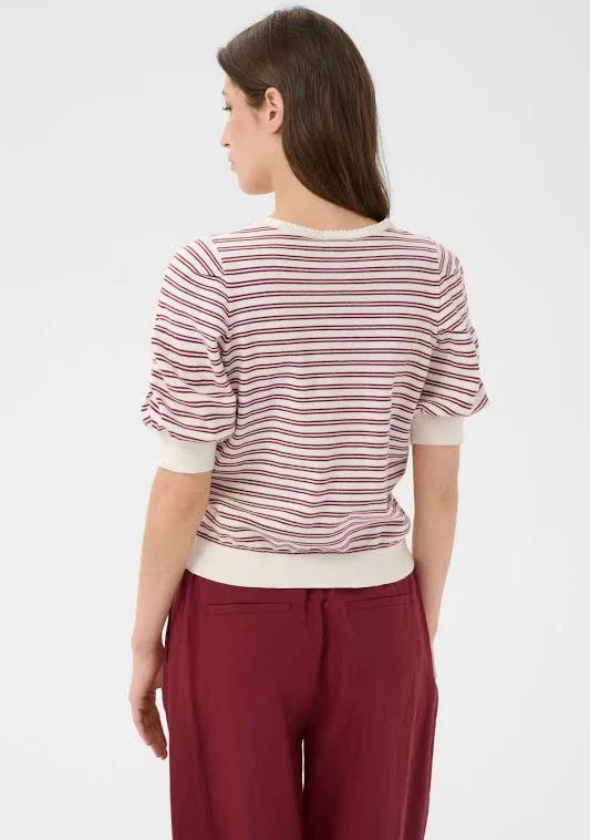 Varaian Pullover - Burnt Russet Stripe / Red